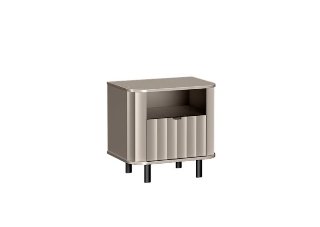 Szafka nocna NOVADO 58 cm Clay Gray frezowane fronty czarne nogi nowoczesna Furnidea 1 szt.