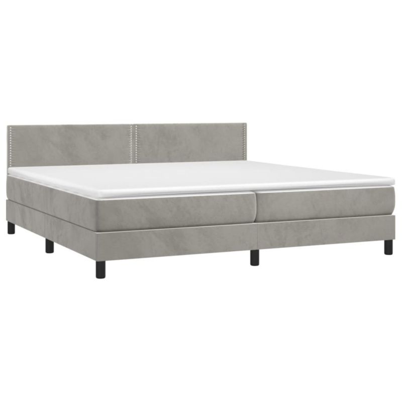 Łóżko kontynentalne WaszeMeble 200x200 cm szare WM-3134363 1 szt.