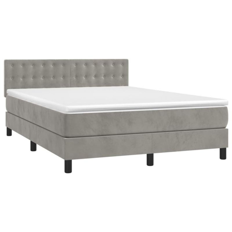 Łóżko kontynentalne WaszeMeble 140x190 cm jasnoszare WM-3134639 1 szt.