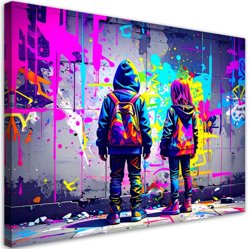Obraz do pokoju nastolatka Feeby Graffiti Sztuka Uliczna Street Art 90x60cm 1szt