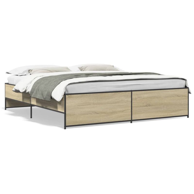 Łóżko metalowe WaszeMeble 200x200 cm brązowe WM-3279868 1 szt.
