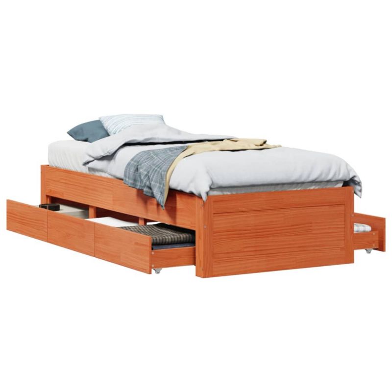 Łóżko drewniane WaszeMeble 90x200 cm brązowe WM-3308815 1 szt.