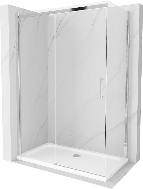 Kabina prysznicowa Mexen Omega rozsuwana 130 x 70 cm transparent chrom + brodzik Flat