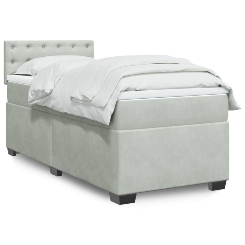 Łóżko kontynentalne WaszeMeble 80x200 cm jasnoszare WM-3286174 1 szt.