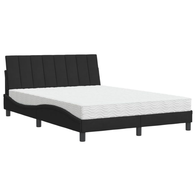 Łóżko tapicerowane WaszeMeble 140x190 cm czarne WM-3208594 1 szt.