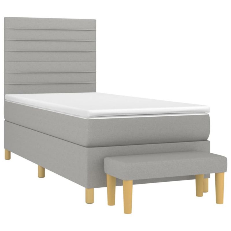 Łóżko kontynentalne WaszeMeble 100x200 cm jasnoszare WM-3137213 1 szt.