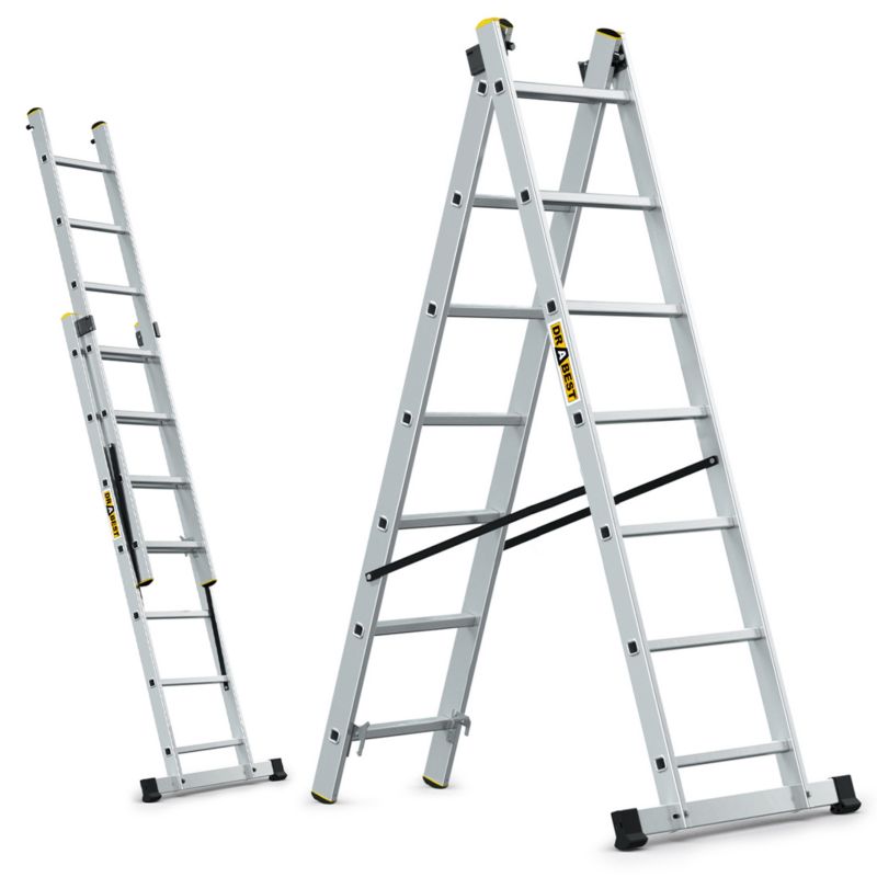 Drabina aluminiowa 2x7 szczebli DRABEST profesjonalna 150 kg 1 szt.