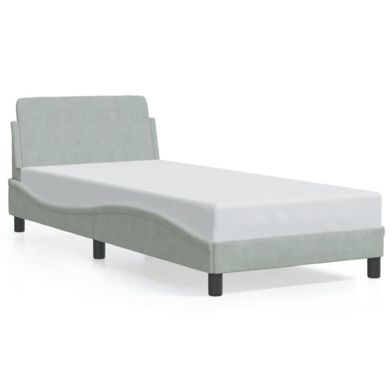 Łóżko tapicerowane WaszeMeble 90x190 cm jasnoszare WM-373092 1 szt.