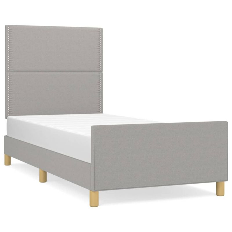 Łóżko tapicerowane WaszeMeble 90x200 cm jasnoszara WM-3124944 1 szt.