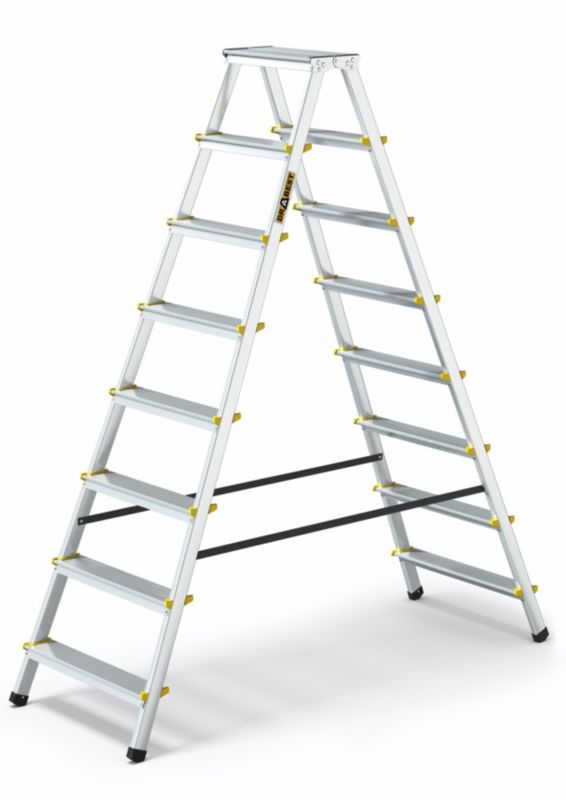 Drabina aluminiowa dwustronna profesjonalna, DRABEST, 8 stopni, 2x8, udźwig 150 kg, 1 szt.