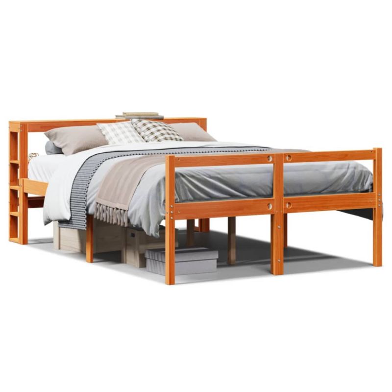 Łóżko drewniane WaszeMeble 135x190 cm brąz WM-3305878 1 szt.