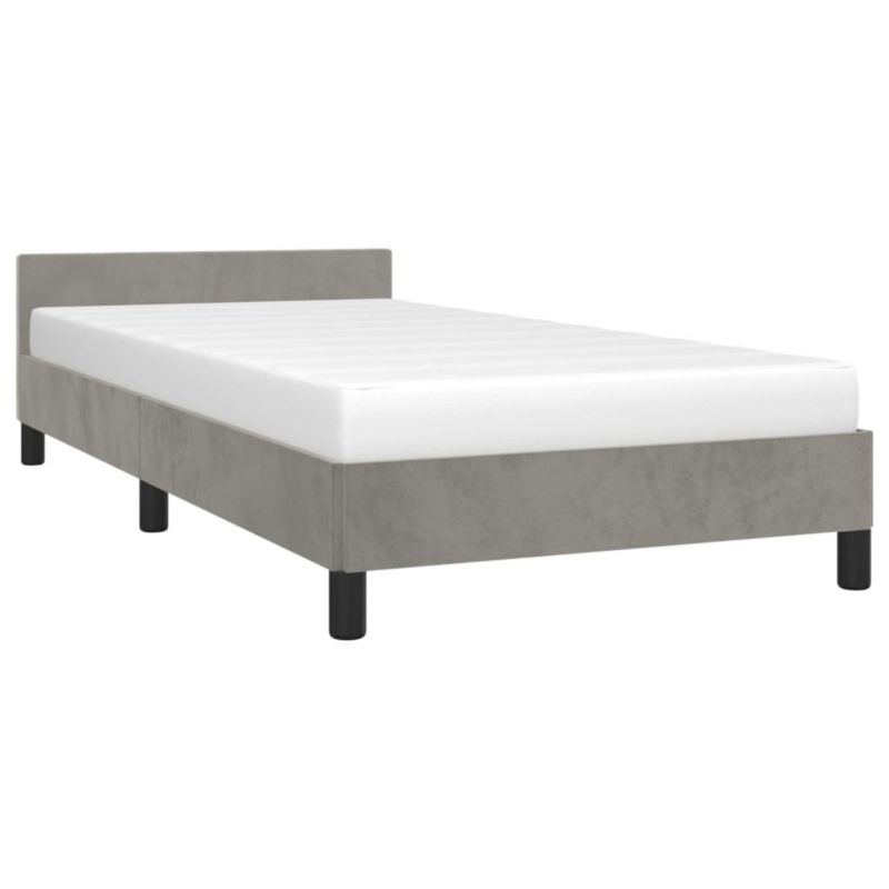 Łóżko tapicerowane WaszeMeble 90x190 cm jasnoszare WM-347543 1 szt.