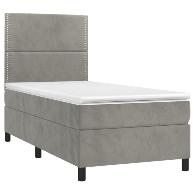 Łóżko kontynentalne WaszeMeble 80x200 cm szare WM-3136029 1 szt.