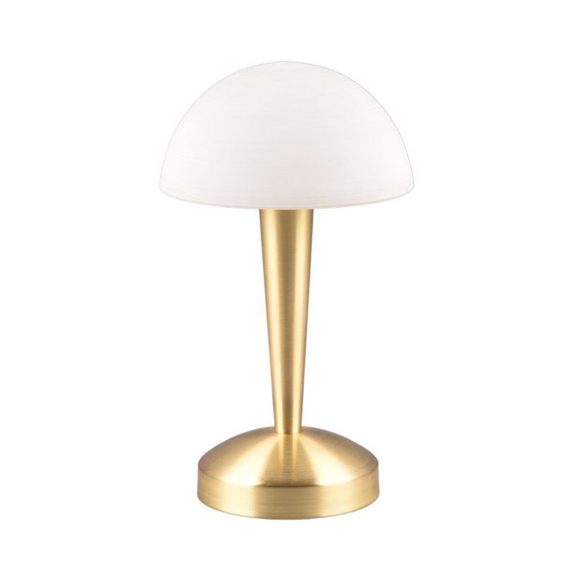 Lampa stołowa RL Canaria mosiężno-biała 1 x E14 x 5W IP20 wym: 26.5 x 15 x 15 cm szkło - 1 szt.