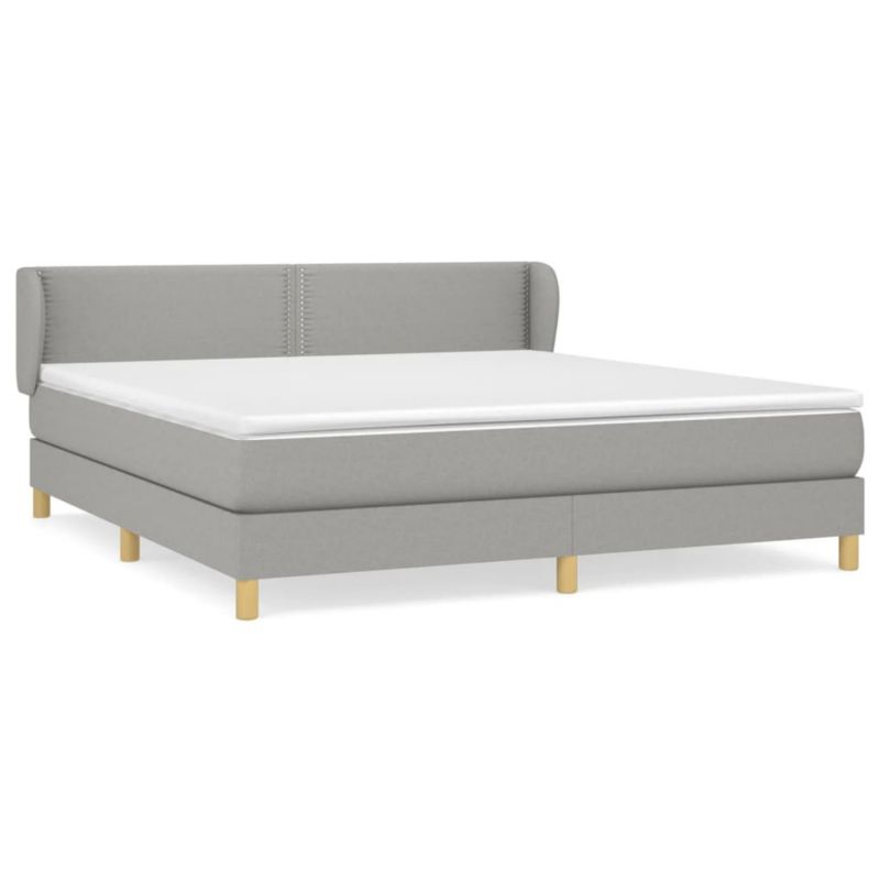 Łóżko kontynentalne WaszeMeble 160x200 cm jasnoszare WM-3126733 1 szt.