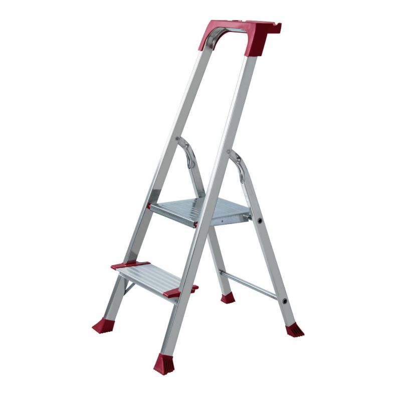 Drabina aluminiowa Bayersystem 2-stopniowa BS-DA2+ z półką 150kg 1 szt.