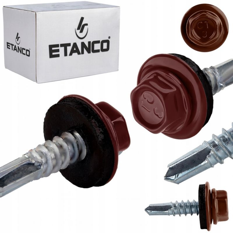 Wkręty Samowiercące Do Stali, Metalu Etanco Gt5 5,5X25Mm Ral 8012 250 Szt.