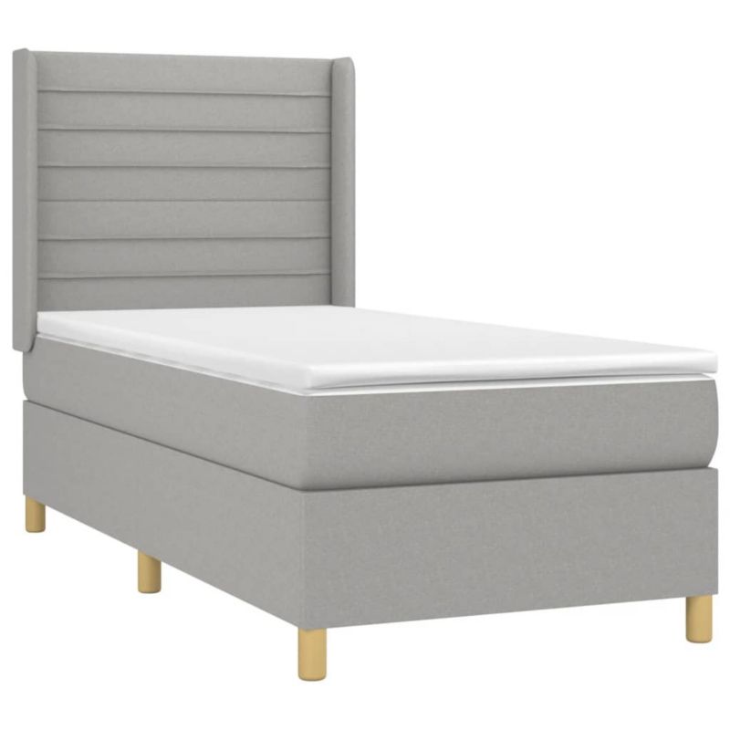 Łóżko kontynentalne WaszeMeble 90x190 cm jasnoszare WM-3138917 1 szt.