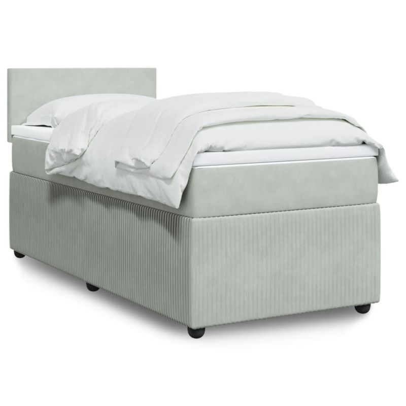 Łóżko kontynentalne WaszeMeble 90x200 cm jasnoszare WM-3287632 1 szt.