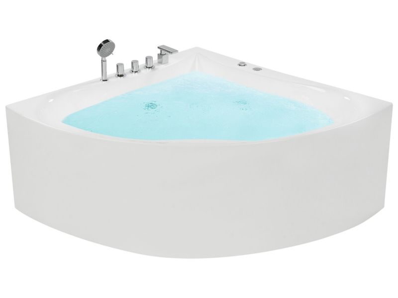 Wanna narożna z hydromasażem Islita 187 x 133 cm Biały 1 szt.
