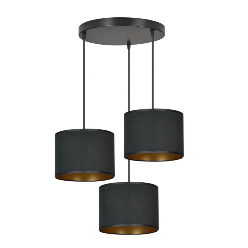 Lampa sufitowa Emibig Hilde czarno-złota wym: 100 x 42 x 42 cm 3xE27 x 15W 1 szt.