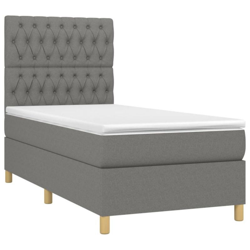 Łóżko kontynentalne WaszeMeble 100x200 cm ciemnoszara WM-3135654 1 szt.