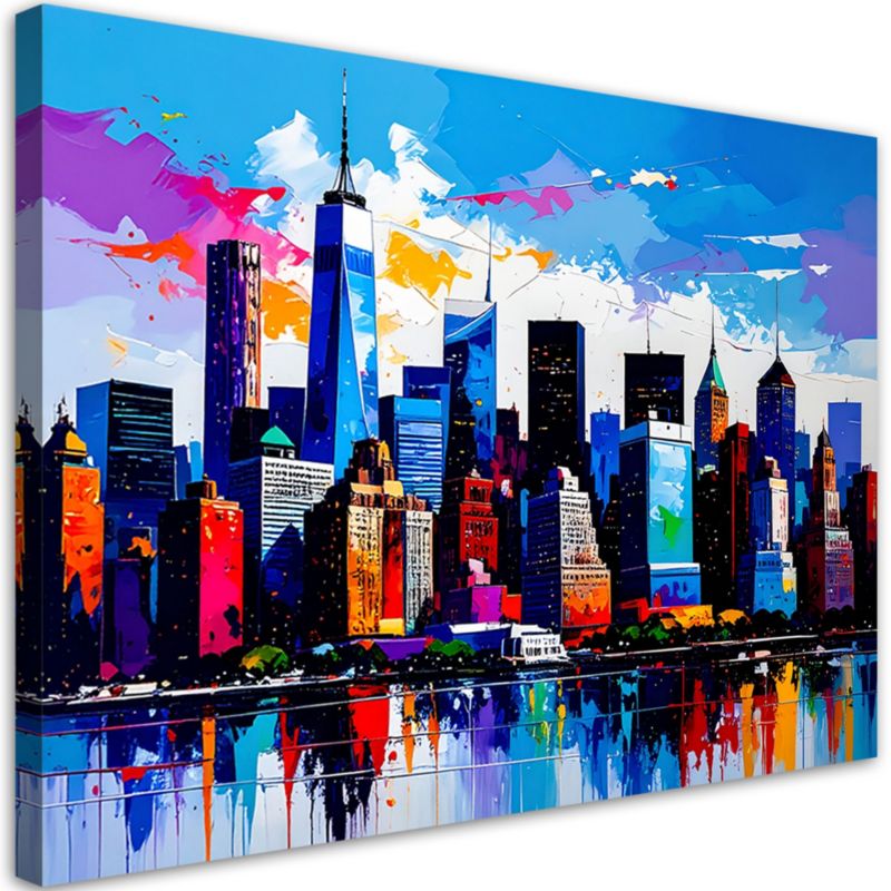 Obraz do salonu jadalni biura Feeby Nowy Jork Manhattan Panorama 60x40cm 1szt