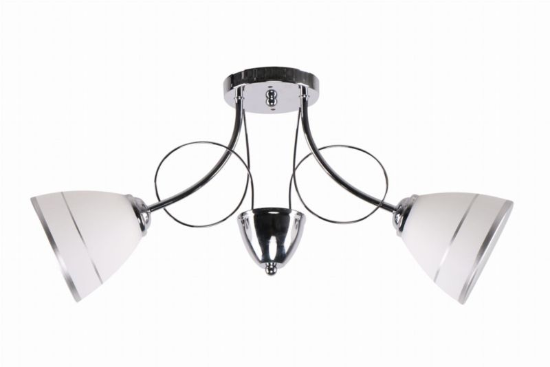 Lampa sufitowa Candellux Elotte chromowana biała wym: 27 x 58 x 13,7 cm 2xE27 x 40W 1 szt.