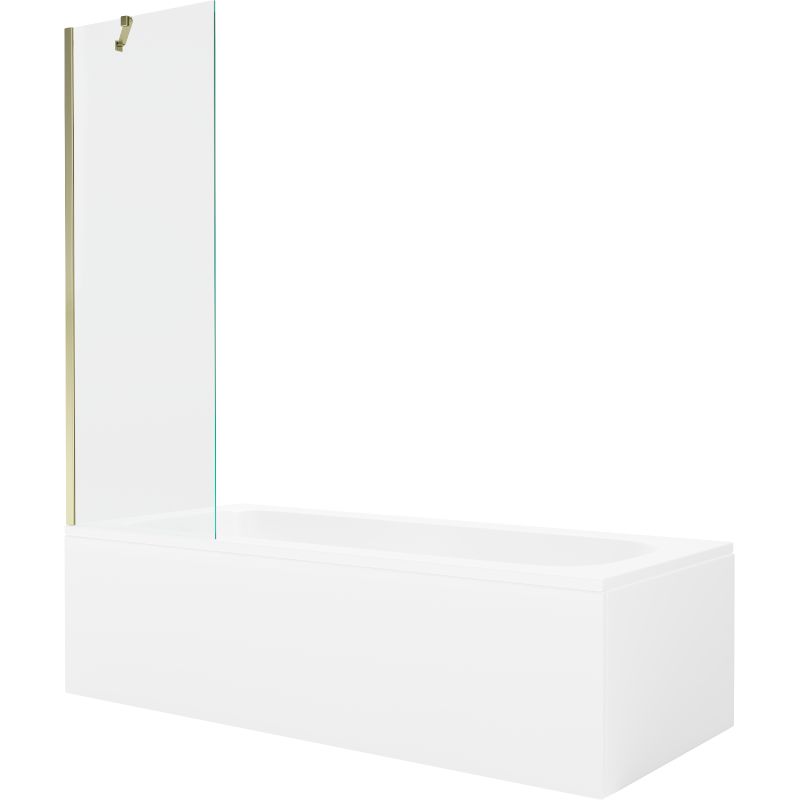 Wanna prostokątna Mexen Vega 180 x 80 cm z obudową i parawanem 1-skrzydłowym 60 cm transparent złoty 1 kpl.