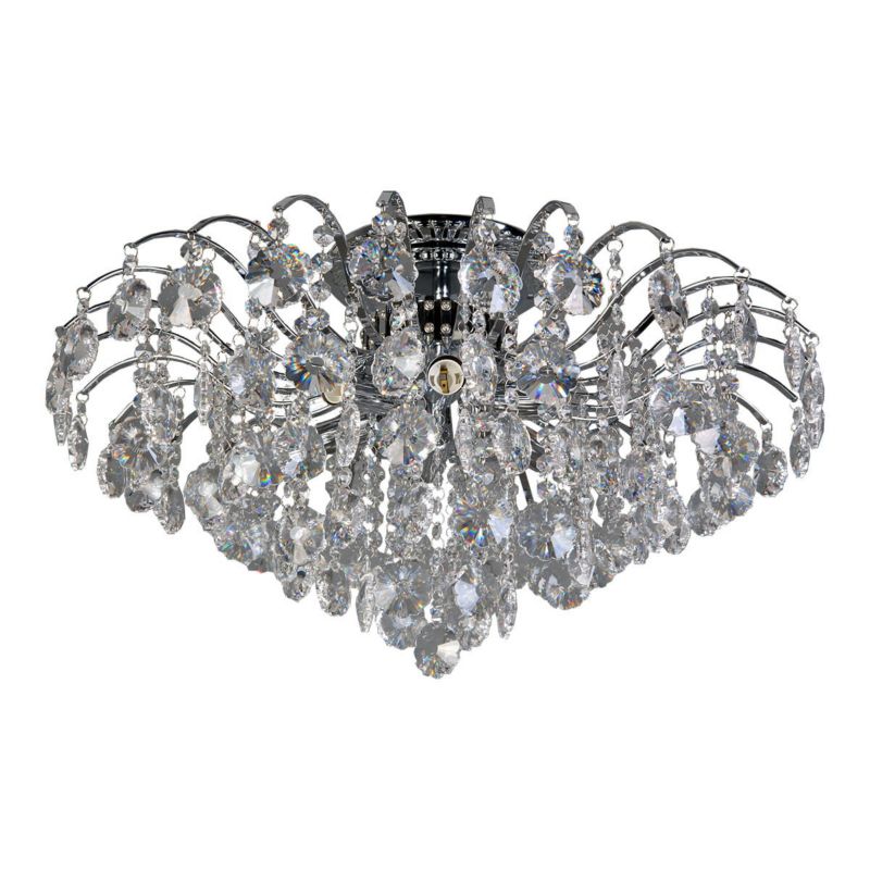 Lampa sufitowa wisząca Italux Firenza 9724 chromowana przezroczysty kryształowa 6xE14 x 40W 1 szt.