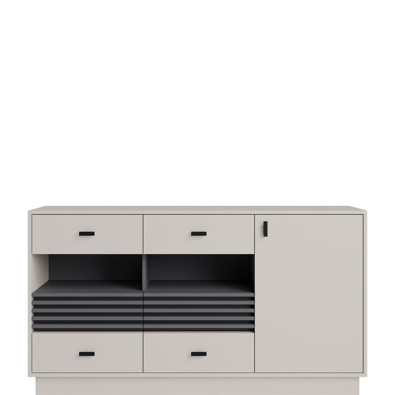 Komoda do salonu 155 cm z lamelami kaszmir AGRA