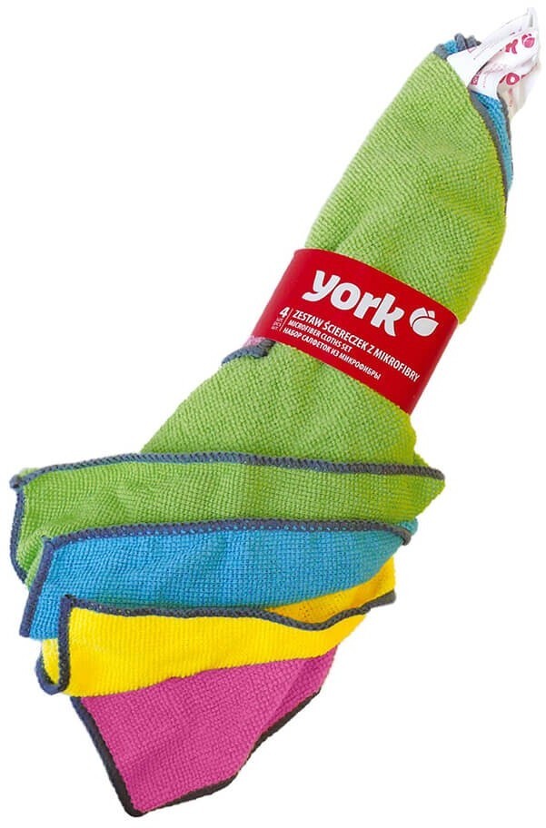 Outlet: USZKODZONE OPAKOWANIE Ściereczka z mikrofibry York, 30x30cm, 4 sztuki, mix kolorów