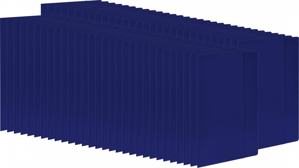60x Teczka kartonowa z gumką VauPe Economy, A4, 380 g/m2, 20 mm, granatowy