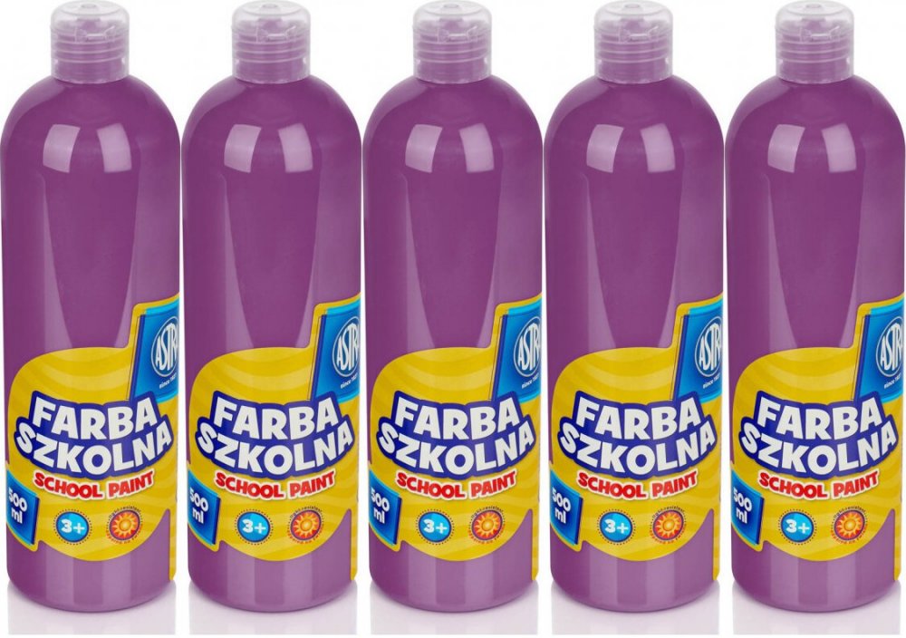5x Farba plakatowa Astra, 500ml, śliwkowy