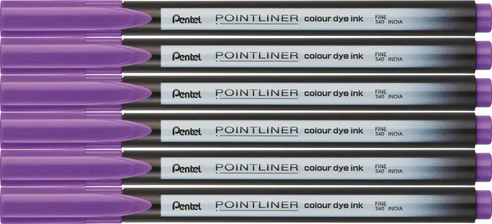 6x Cienkopis Pentel Pointliner Colour, liliowy