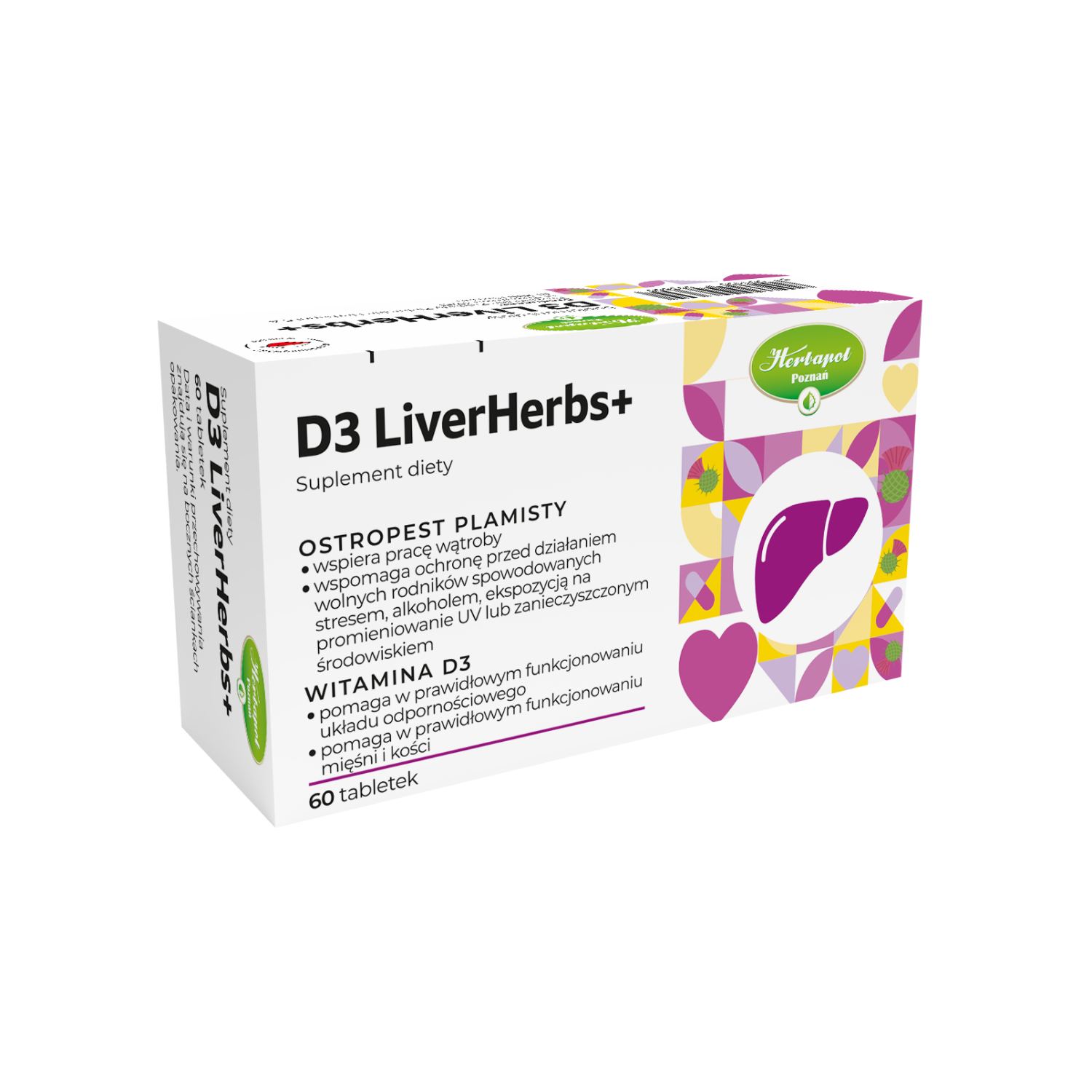 D3 liverherbs +, 60 tabletek