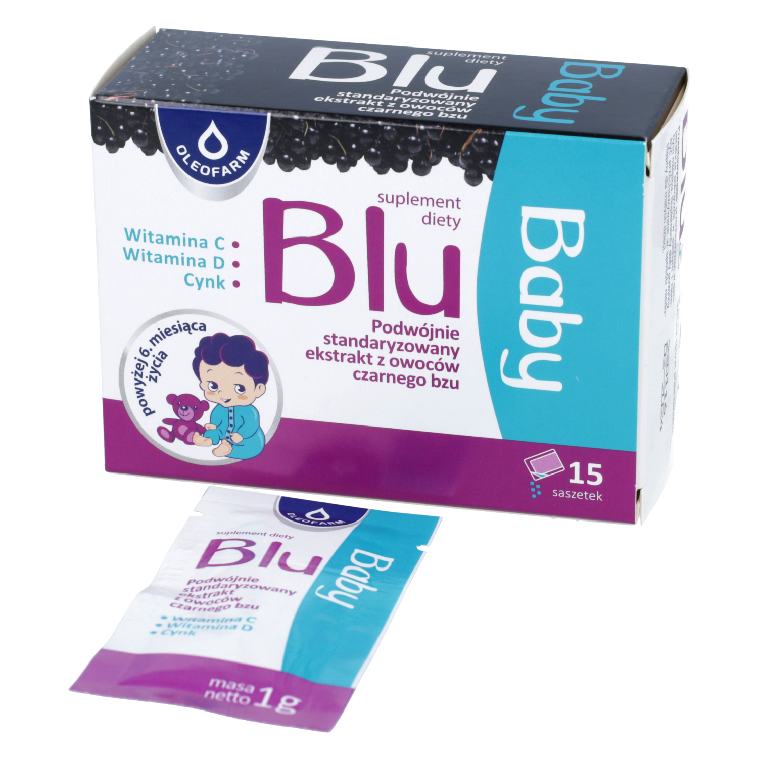 Oleofarm, blu baby, 15 saszetek