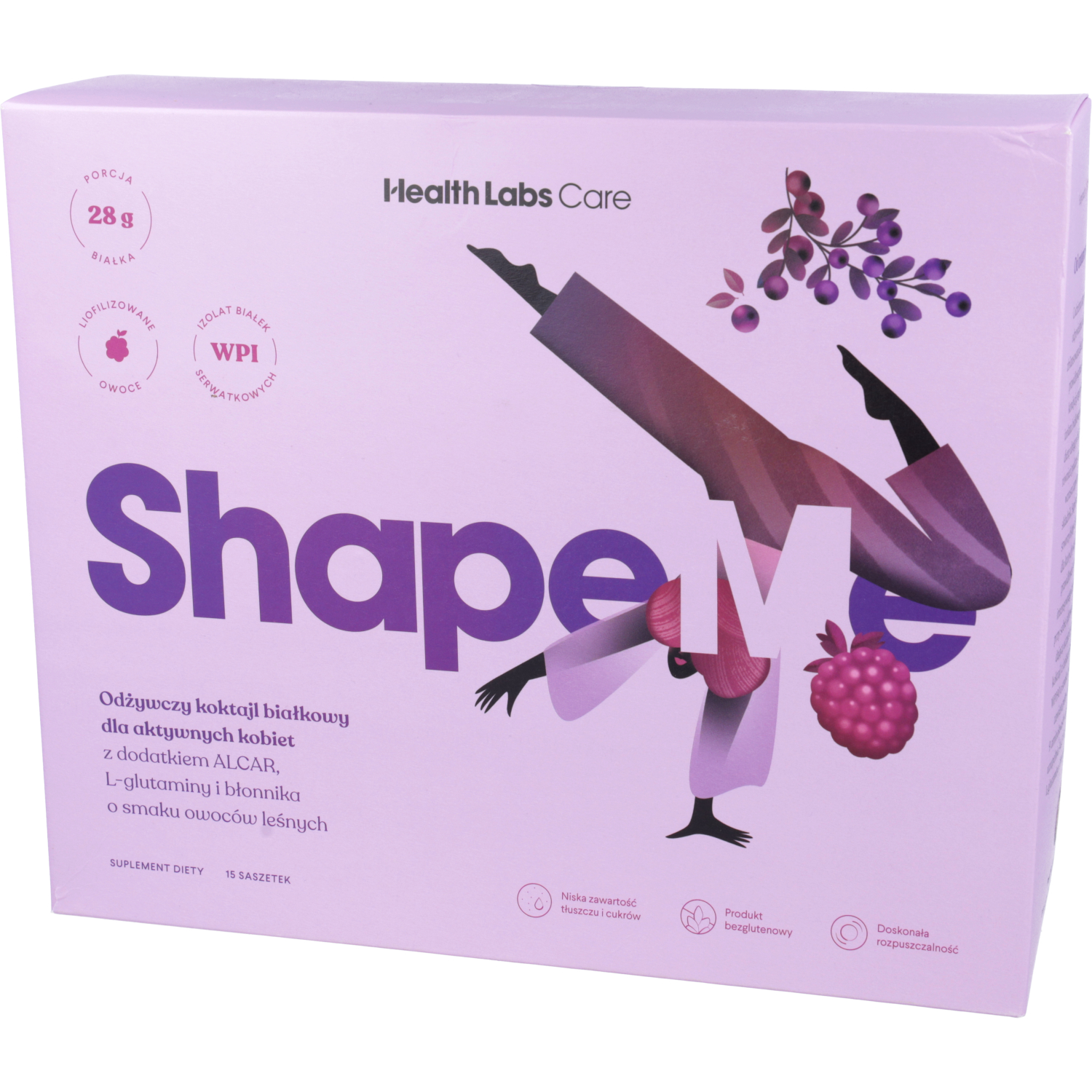 Health labs care shapeme o smaku owoców leśnych, 15 saszetek