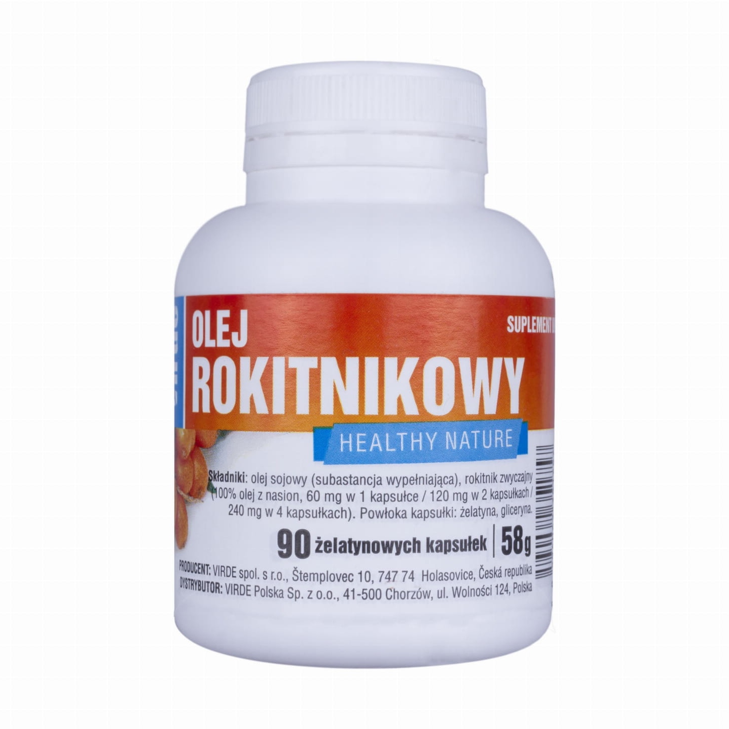 Virde olej rokitnikowy, 90 żelatynowych kapsułek