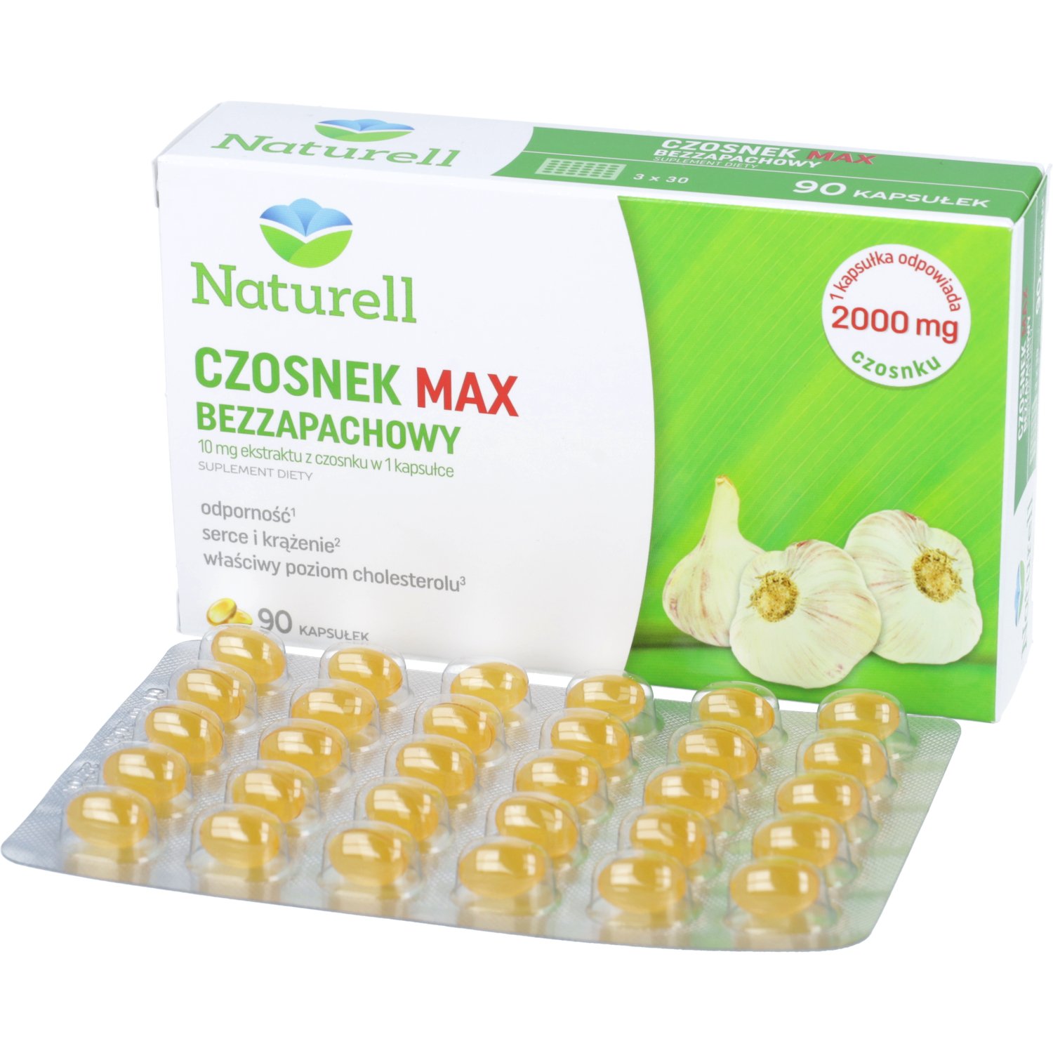 Naturell czosnek max bezzapachowy, 90 kapsułek