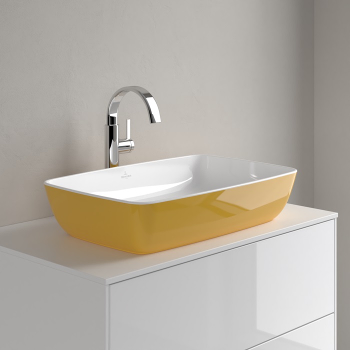 Villeroy & Boch Artis umywalka 58x38,5 cm prostokątna nablatowa biały połysk/indian summer 417258BCW9