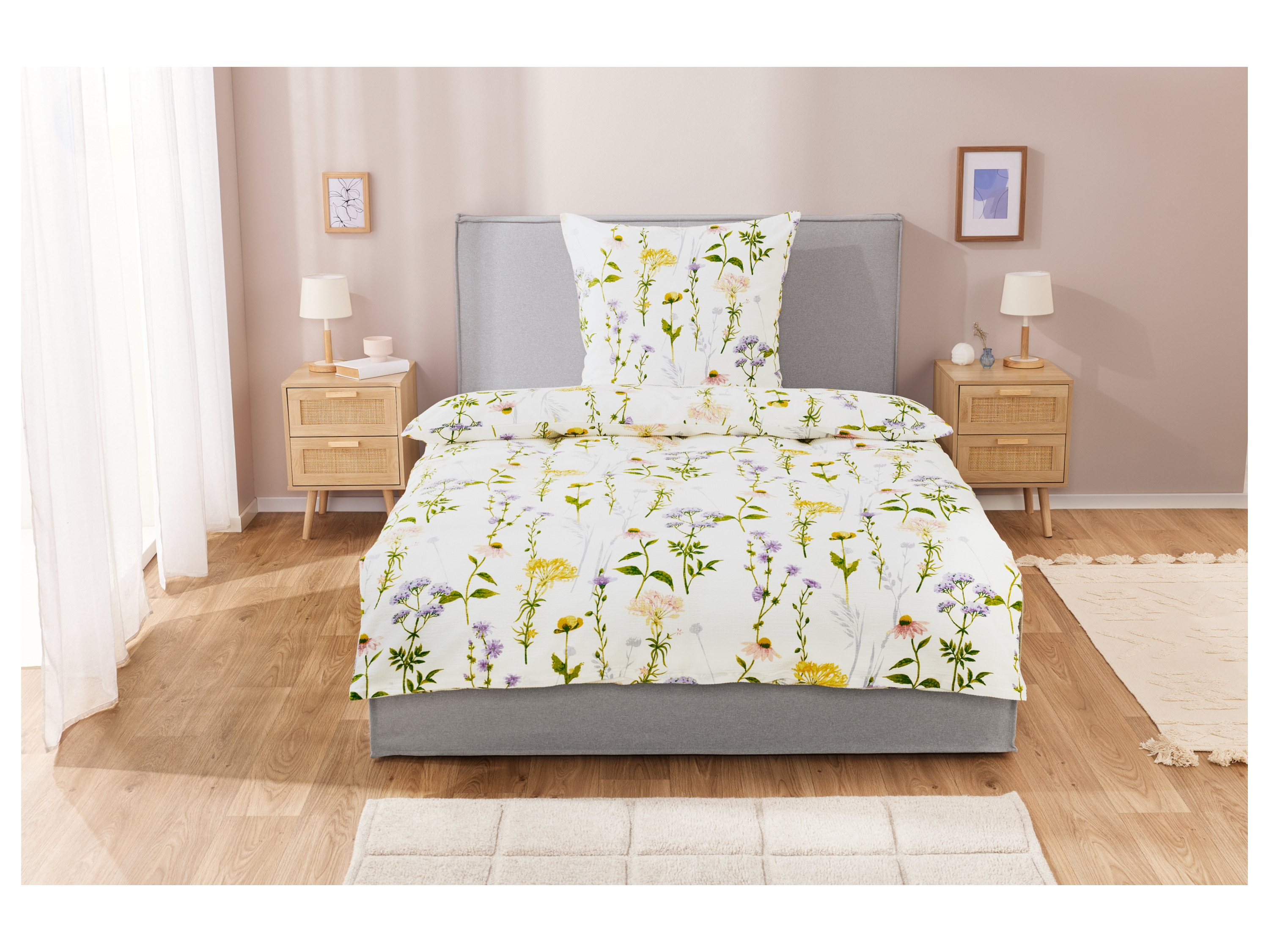LIVARNO home Pościel z kory, 160 x 220 cm (Biały)