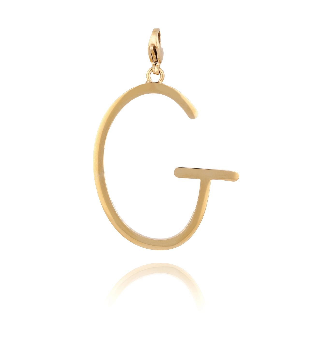 Zawieszka ze stali szlachetnej złota literka G Alphabet - By Dziubeka