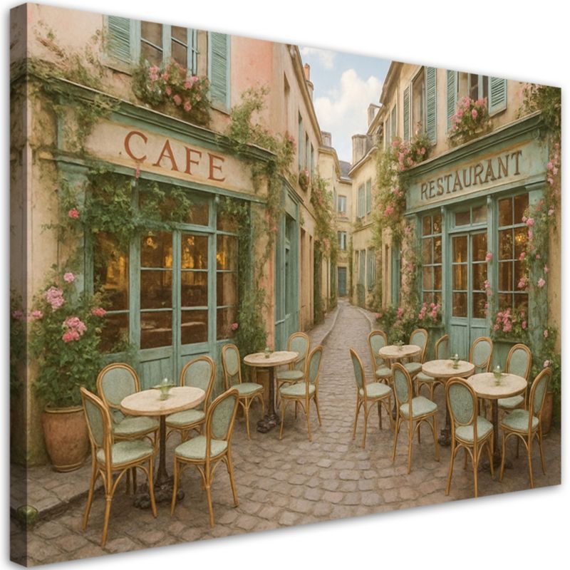 Obraz do salonu jadalni Feeby Paryż Restauracja Kawiarniaw stylu Boho 90x60cm 1szt