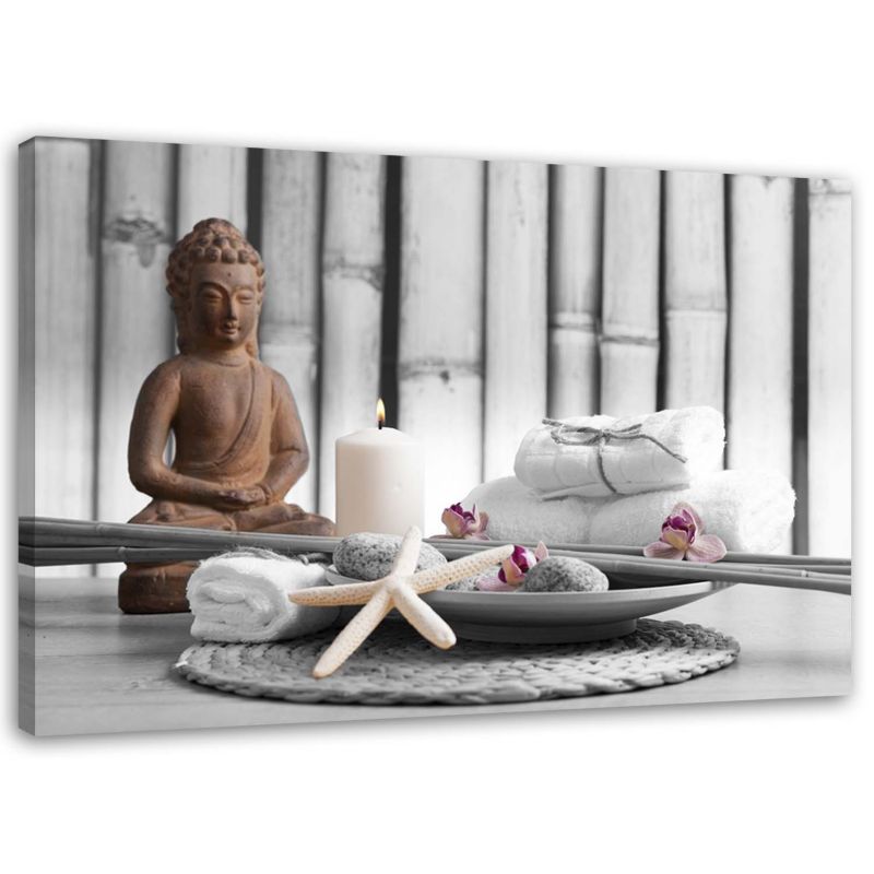 Obraz do sypialni salonu spa Feeby Budda Zen Spa Szary 120x80cm 1szt