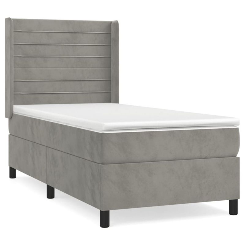 Łóżko kontynentalne WaszeMeble 90x190 cm jasnoszare WM-3132711 1 szt.