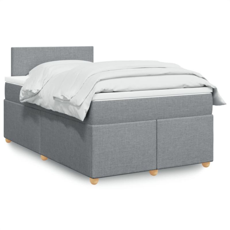 Łóżko kontynentalne WaszeMeble 120x190 cm jasnoszare WM-3288912 1 szt.