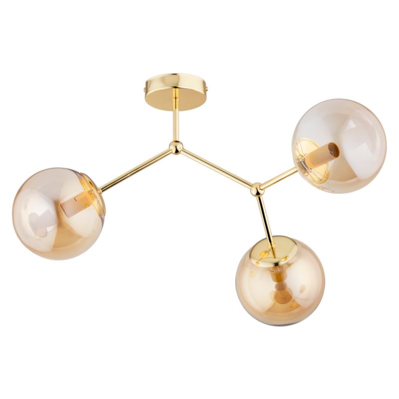 Lampa sufitowa Alfa Golem złoto-bursztynowy wym: 37 x 48 x 58 cm 3xE14 x 10W 1 szt.