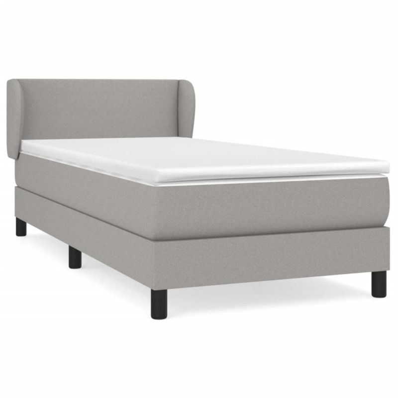 Łóżko kontynentalne WaszeMeble 100x200 cm jasnoszare WM-3126061 1 szt.