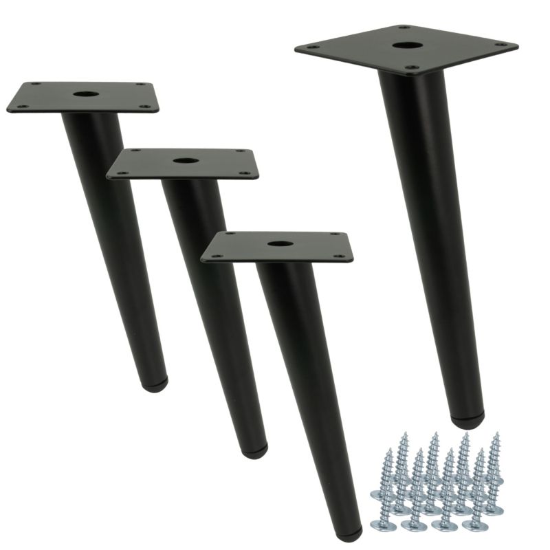 Noga meblowa B&B Szpilka skośna czarny mat 20 cm 4 szt